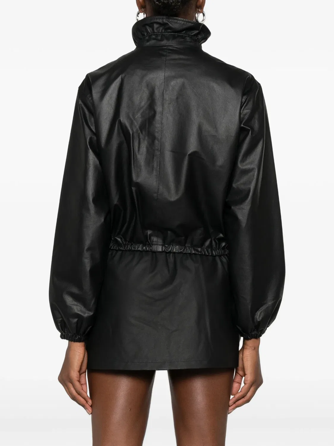 Кожаная куртка на молнии черная Alexander Wang, черный — фото 2
