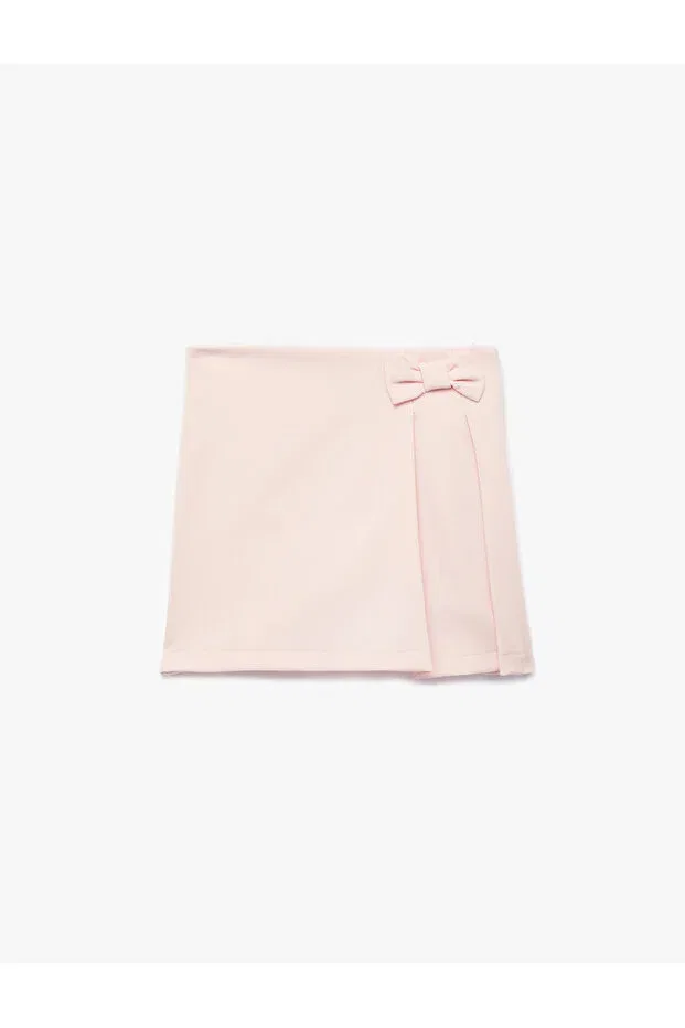 Детские шорты с принтом Bowknot Pleated Detailed Short Skirt Koton, Rose — фото 4