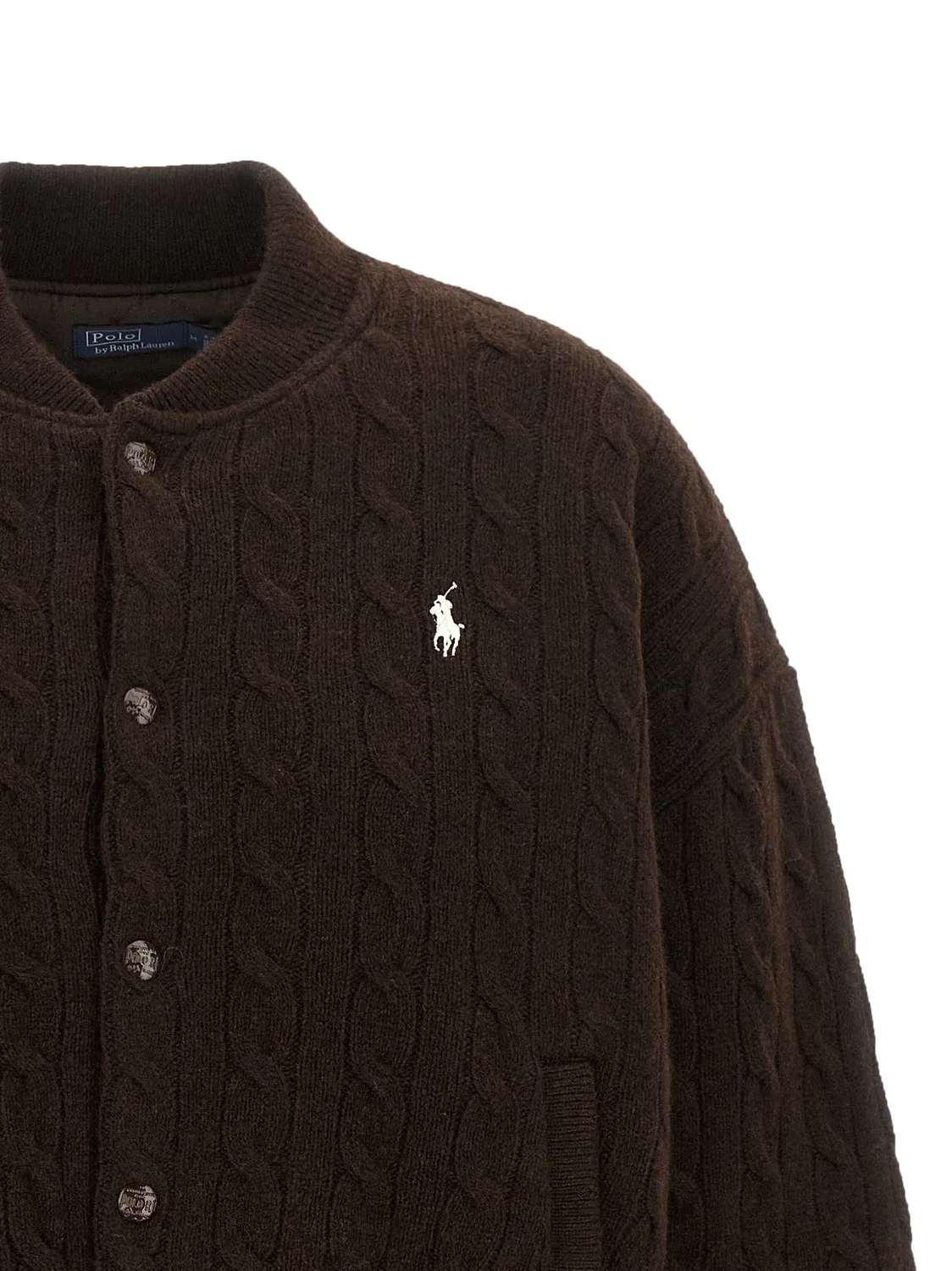 Плетеная куртка-бомбер Polo Ralph Lauren, коричневый — фото 3