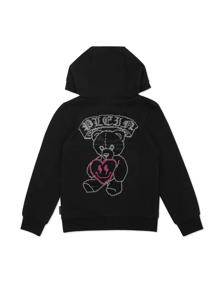 Худи на молнии Philipp Plein 'Teddy' черного цвета — фото 2