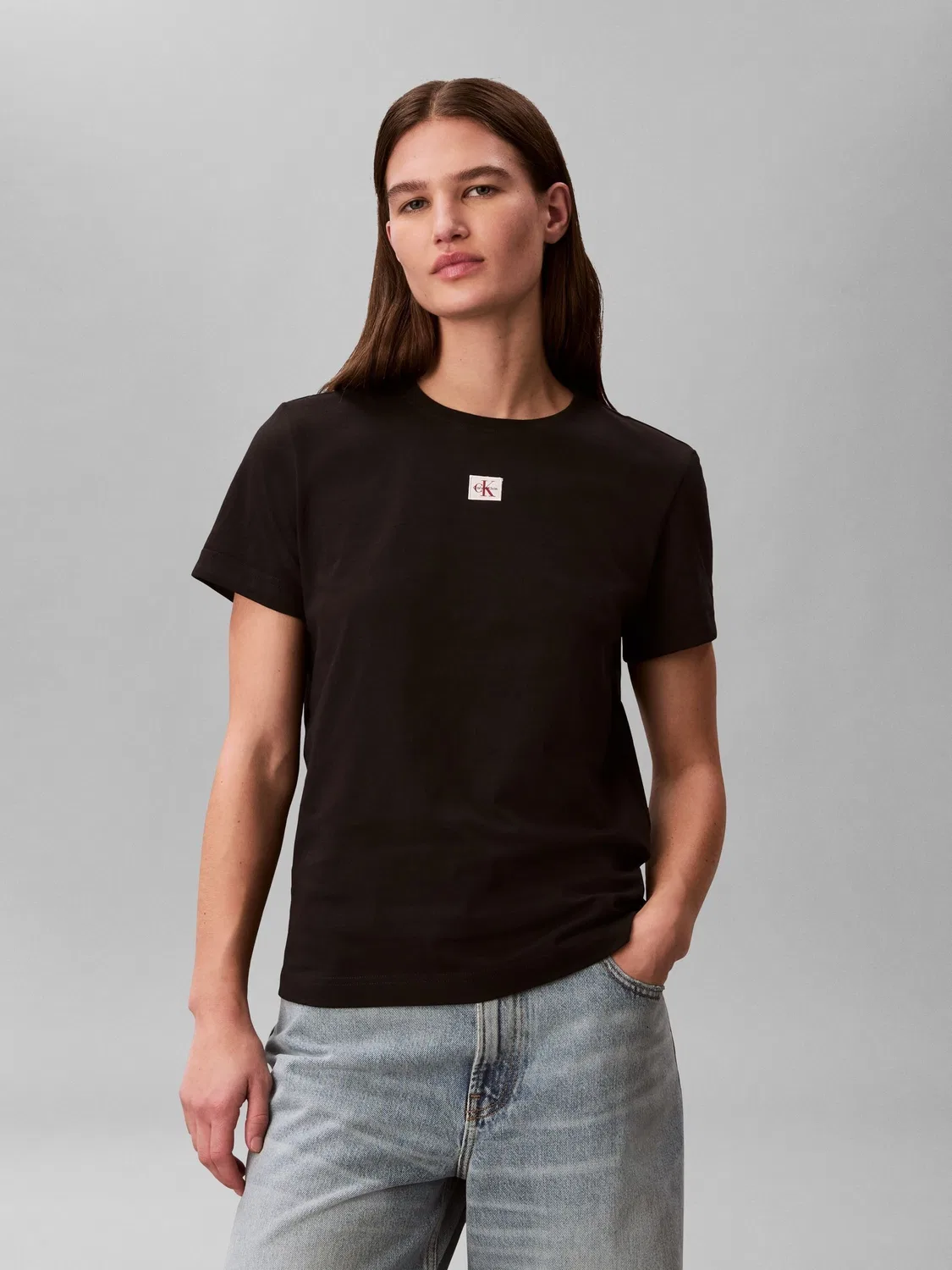 Футболка с тканым лейблом Calvin Klein, черный — фото 2