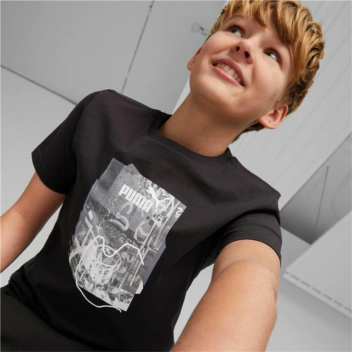 Детская футболка с принтом Street Art Graphic Tee Puma, Schwarz — фото 4