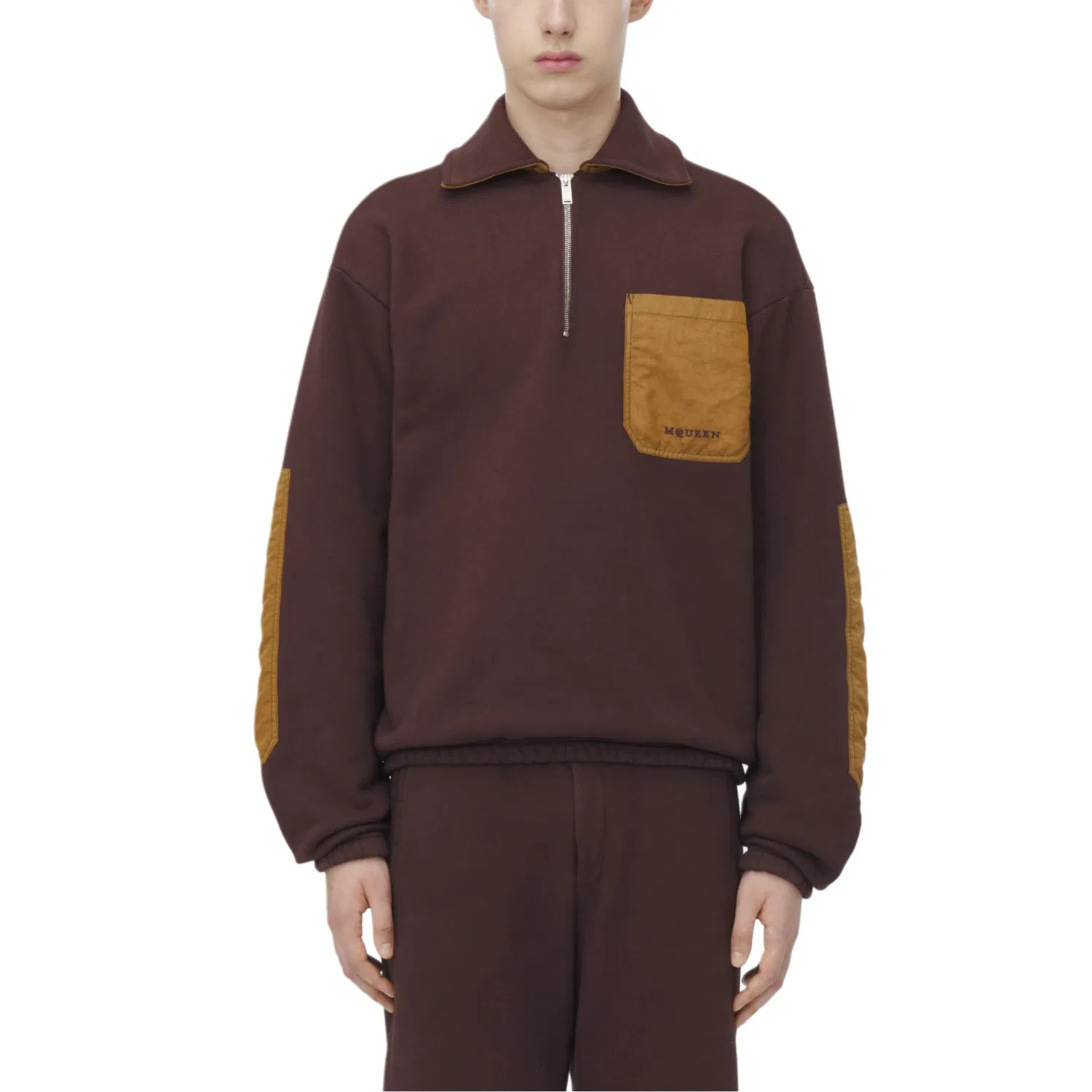 Мужская толстовка с вышивкой логотипа Half Zip Alexander McQueen, Red — фото 4