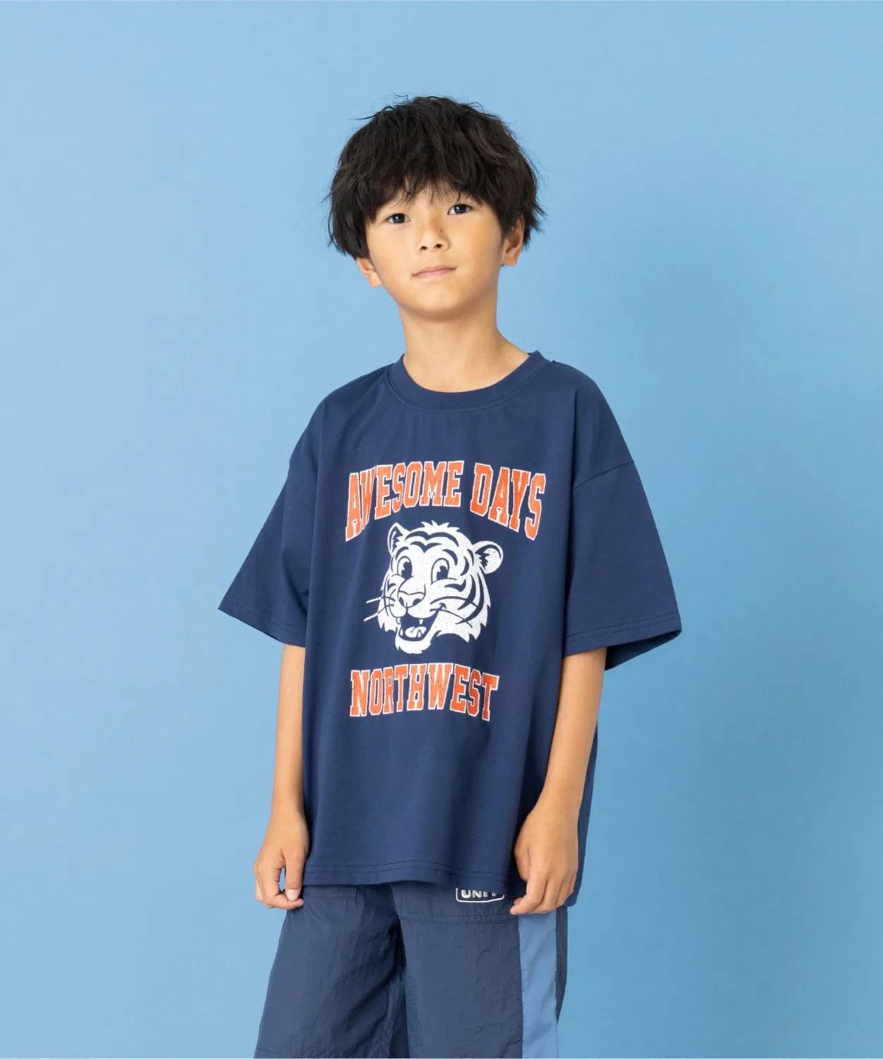 Детская футболка с длинным рукавомбез принта, модель Assorted College Logo, and D. petit main, Navy