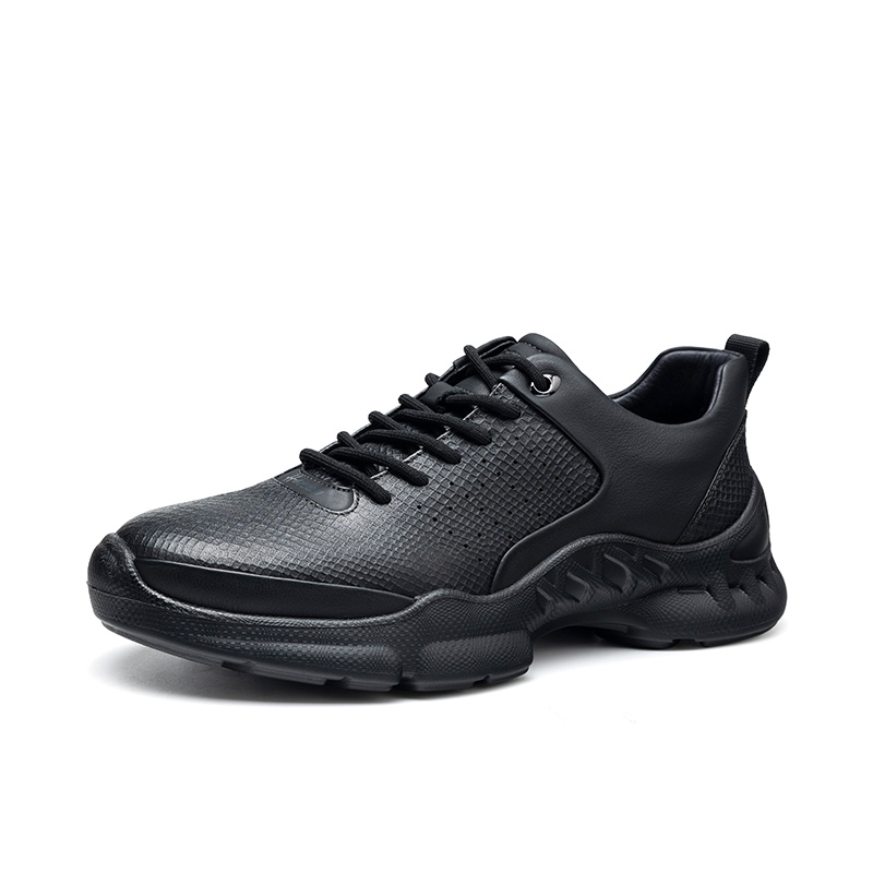 HARSON Мужские повседневные туфли черные перфорированные дышащие, цвет Black (Perforated-Breathable) — фото 4