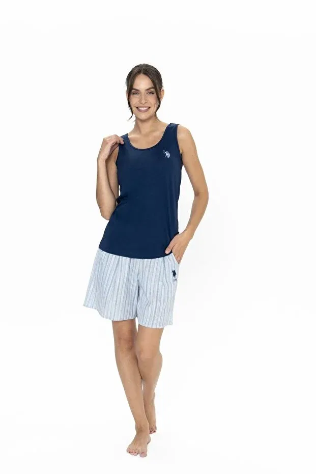 Женский комплект пижамы с коротким рукавом и шортами U.S. Polo Assn., Lacıvert