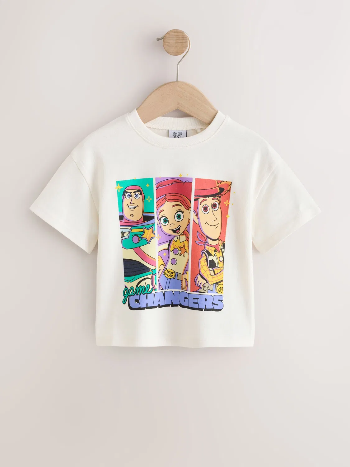 Футболка Toy Story с принтом Вуди, Джесси и Баззом Лайтер Next, экрю