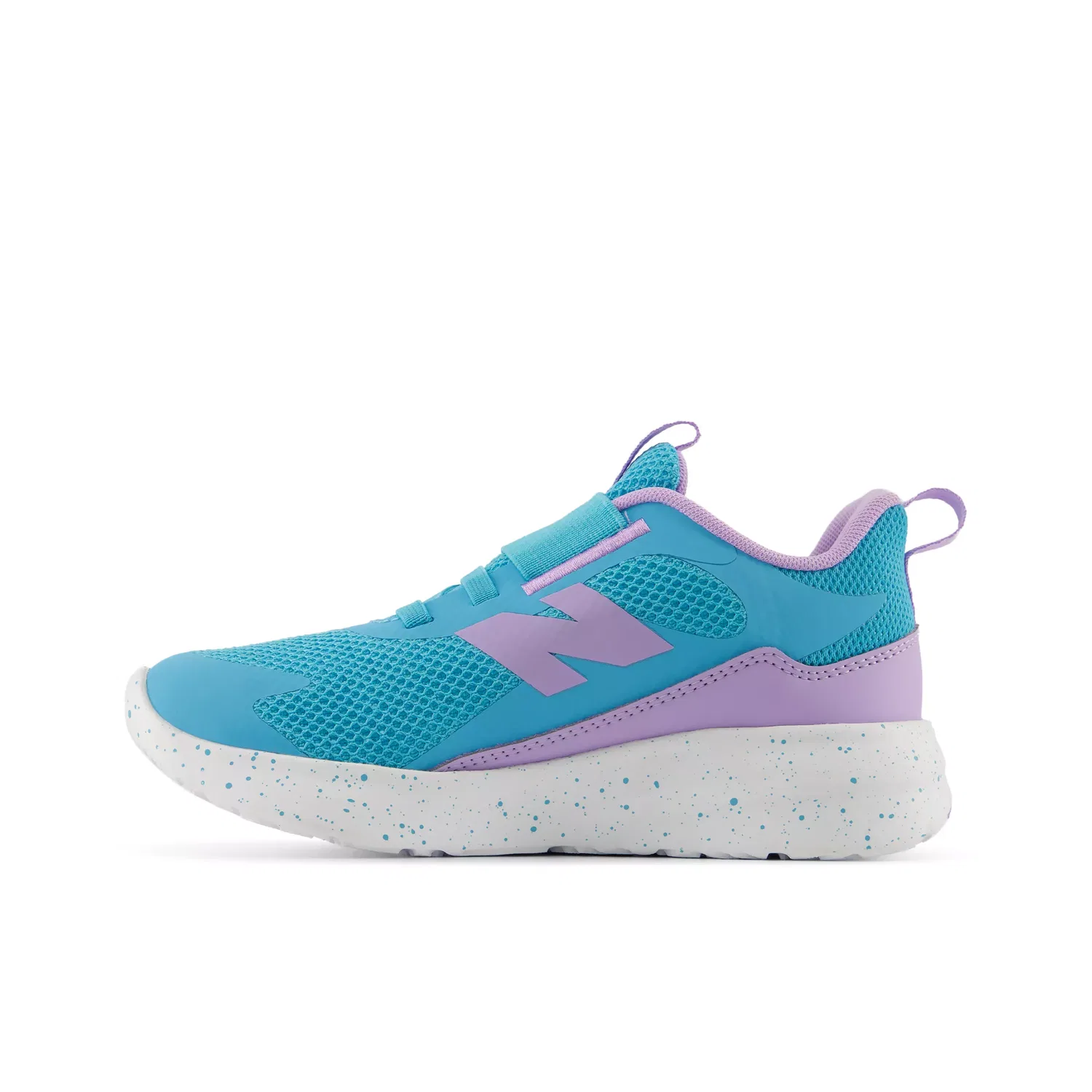Детские кроссовки без шнуровки на сетчатой основе 468 Slip On New Balance, Blue Glaze With Lilac Glo — фото 3