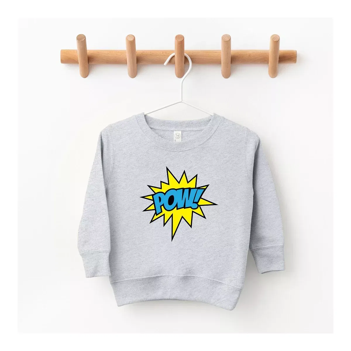 Детский свитшот с принтом Comic Pow The Juniper Shop, Heather Grey
