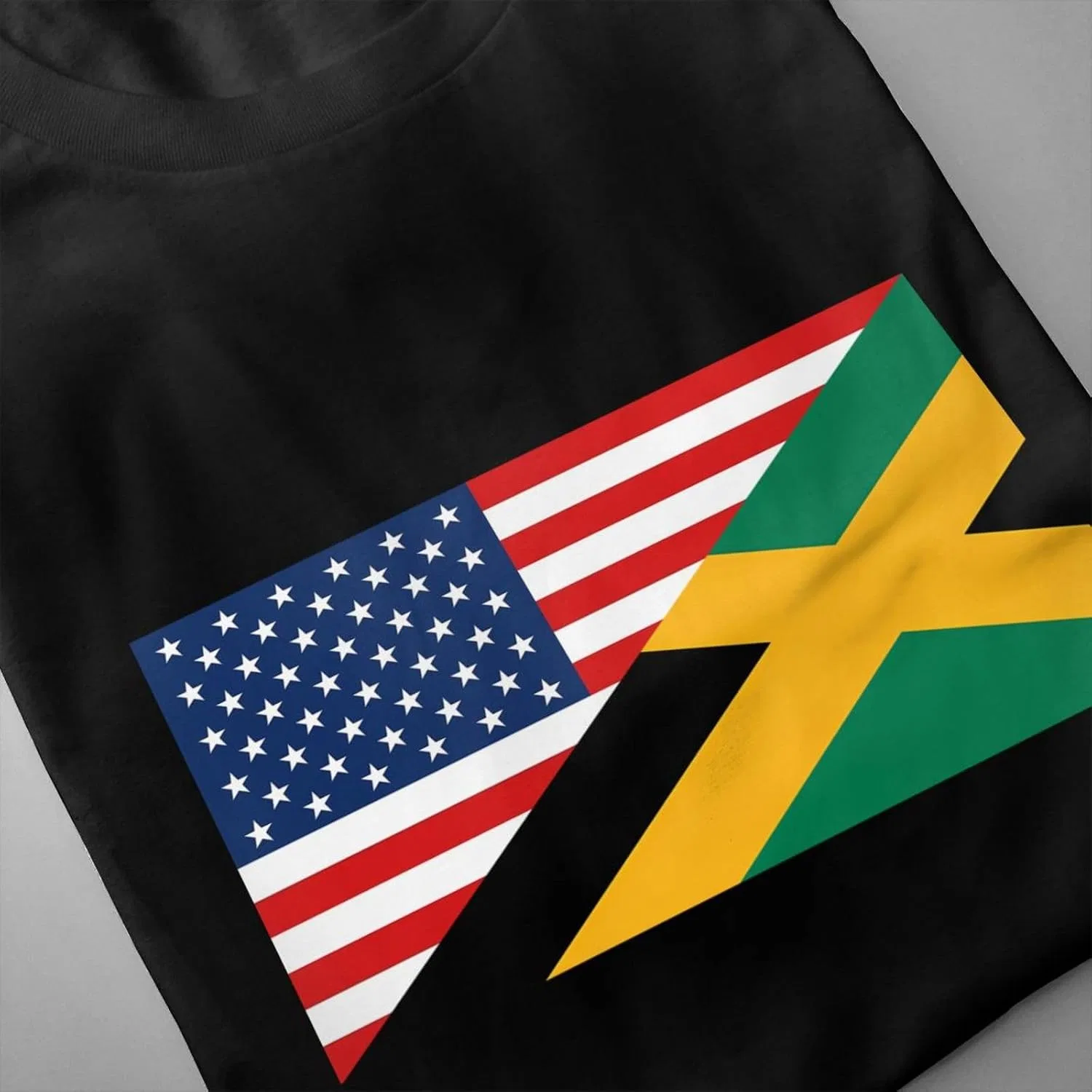 Мужская футболка с флагами America и Jamaica Regular Fit, Black — фото 4
