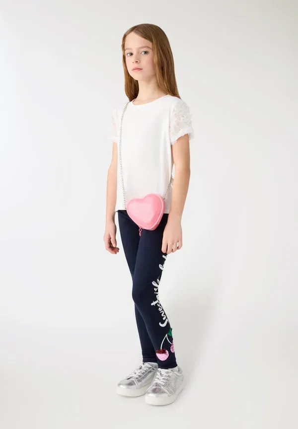 Леггинсы с пайетками, хлопок, Con applicazioni paillettes - leggings - trousers Terranova, blu scuro, синий