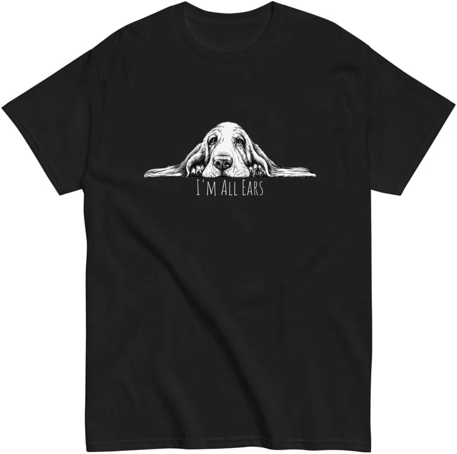 Мужская футболка с бассет-хаундом Gildan 5000, Black