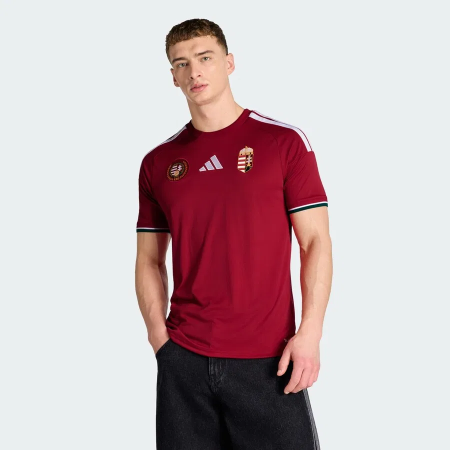 Футболка ADIDAS PERFORMANCE 'Hungary 26 Home' красного цвета — фото 3