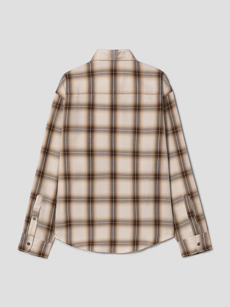 Женская рубашка оверсайз Boxy Shirt AMI PARIS, Taupe Beige/Caramel — фото 2