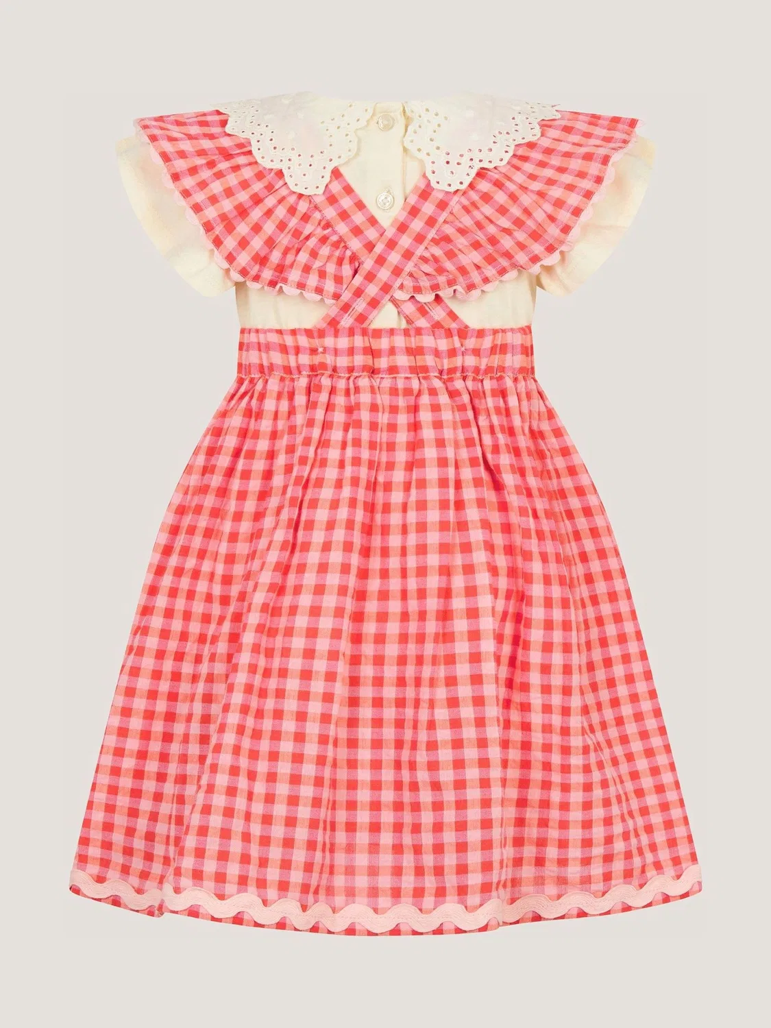 Комплект топ и сарафан Monsoon Butterfly Gingham, розовый — фото 3