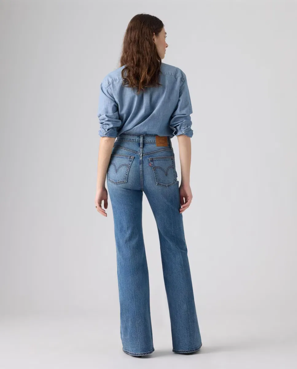 Женский джинсы-клеш, Vaquero Campana Ribcage Flare Tiro Alto, Levi's, синий — фото 2