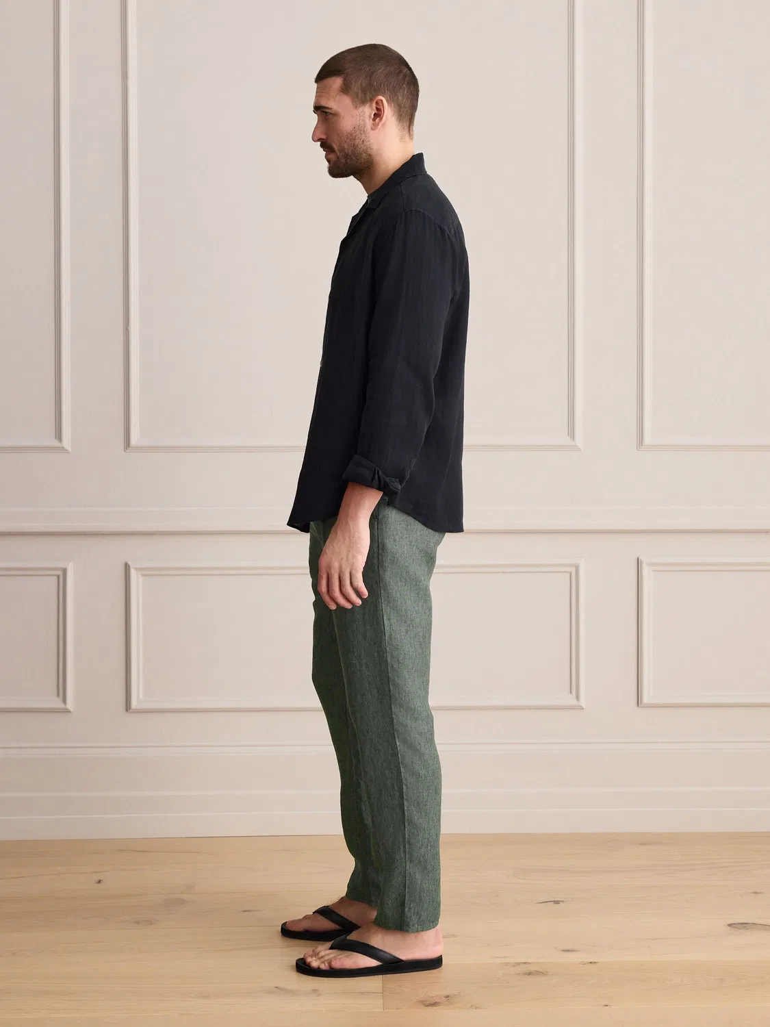 Брюки чинос со складкой, Regular Tapered Fit, Signature Next, зеленый — фото 2