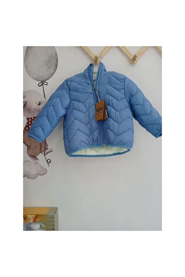 Детское пальто для девочек с капюшоном Moda, Blue