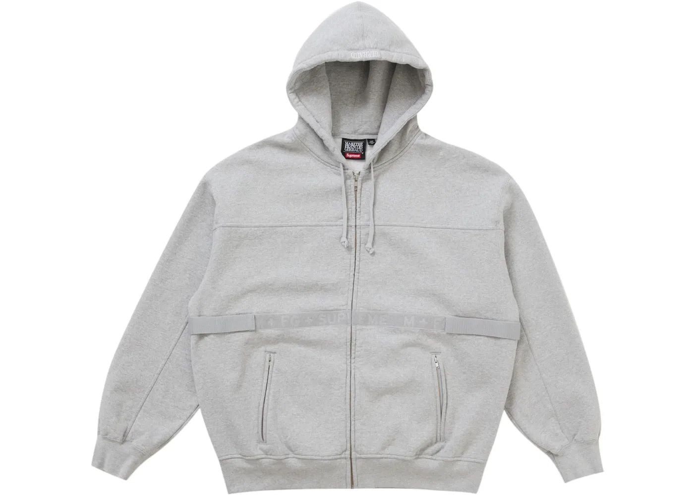 Мужская худи на молнии с капюшоном Supreme Marithé + François Girbaud Zip Up Hooded Sweatshirt, Heather Grey