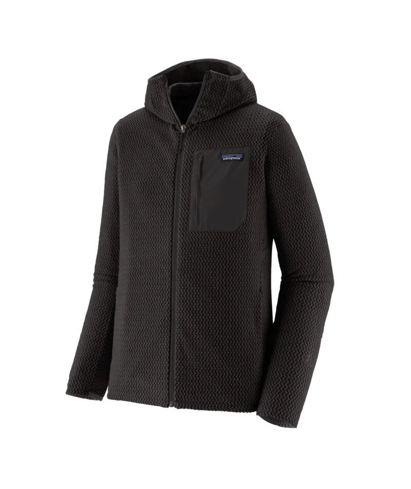 Мужское легкое флисовое худи с полной застежкой-молнией R1 Air Full Zip Hoody Patagonia, Schwarz