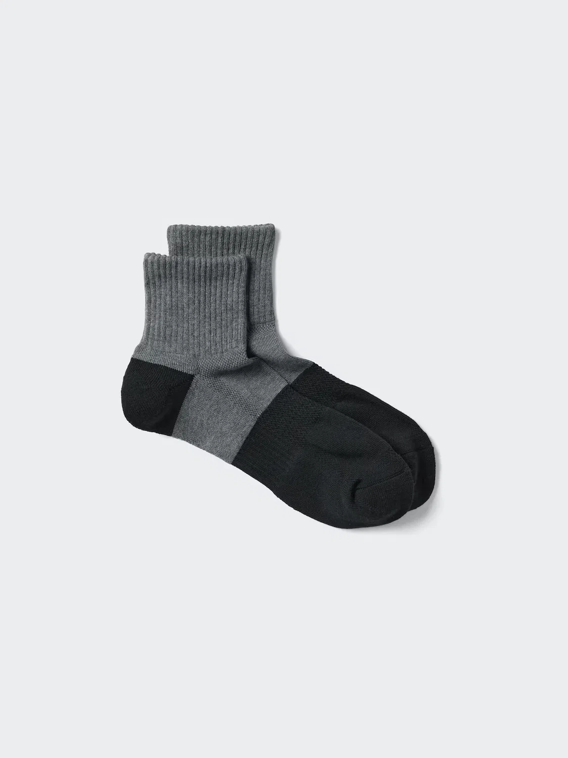 Полуноски Uniqlo, спортивные махровые с цветными блоками, темно-серый