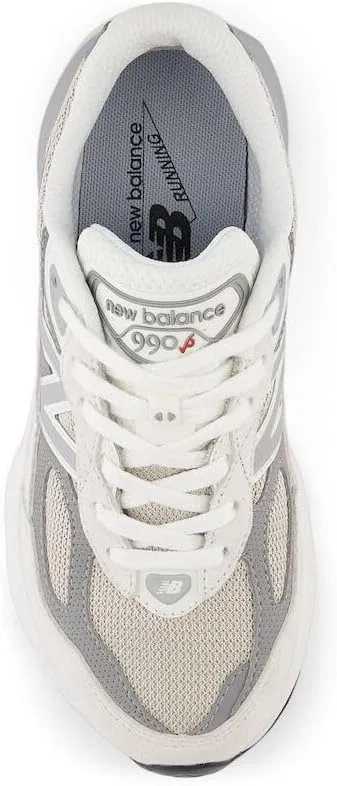 Детские кроссовки для девочек с водонепроницаемым верхом 990 V6 New Balance, Reflection/Marblehead/White — фото 4