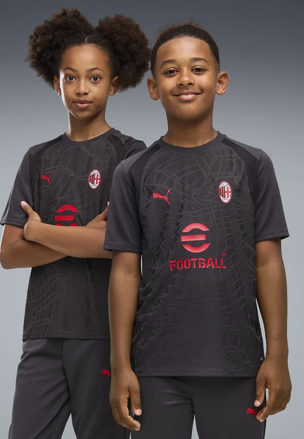 Ac milan slim trainingstrikot унисекс - клубная одежда Puma, Flat Dark Gray — фото 2
