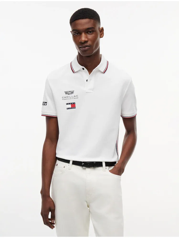 Футболка поло с логотипом Cadillac F1 TOMMY HILFIGER, White