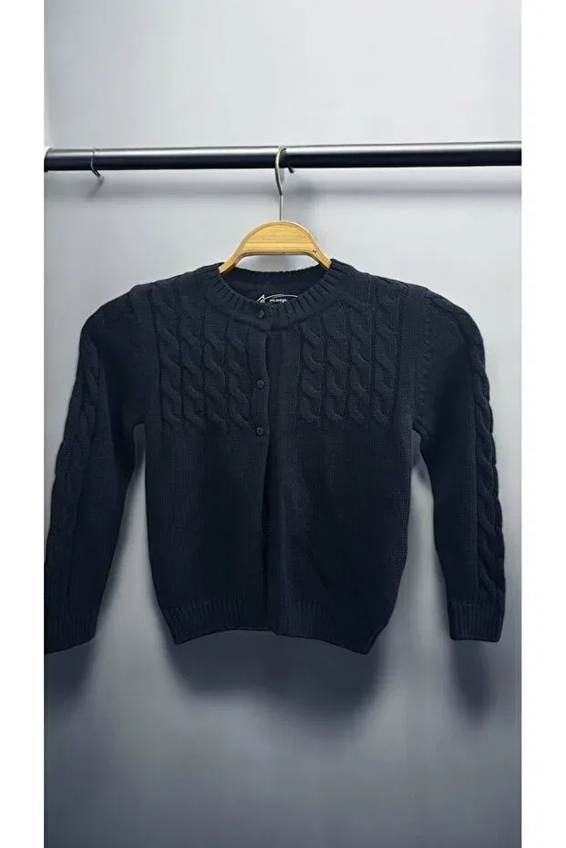 Детский кардиган с косой вязкой Imoop Design, Navy Blue — фото 4