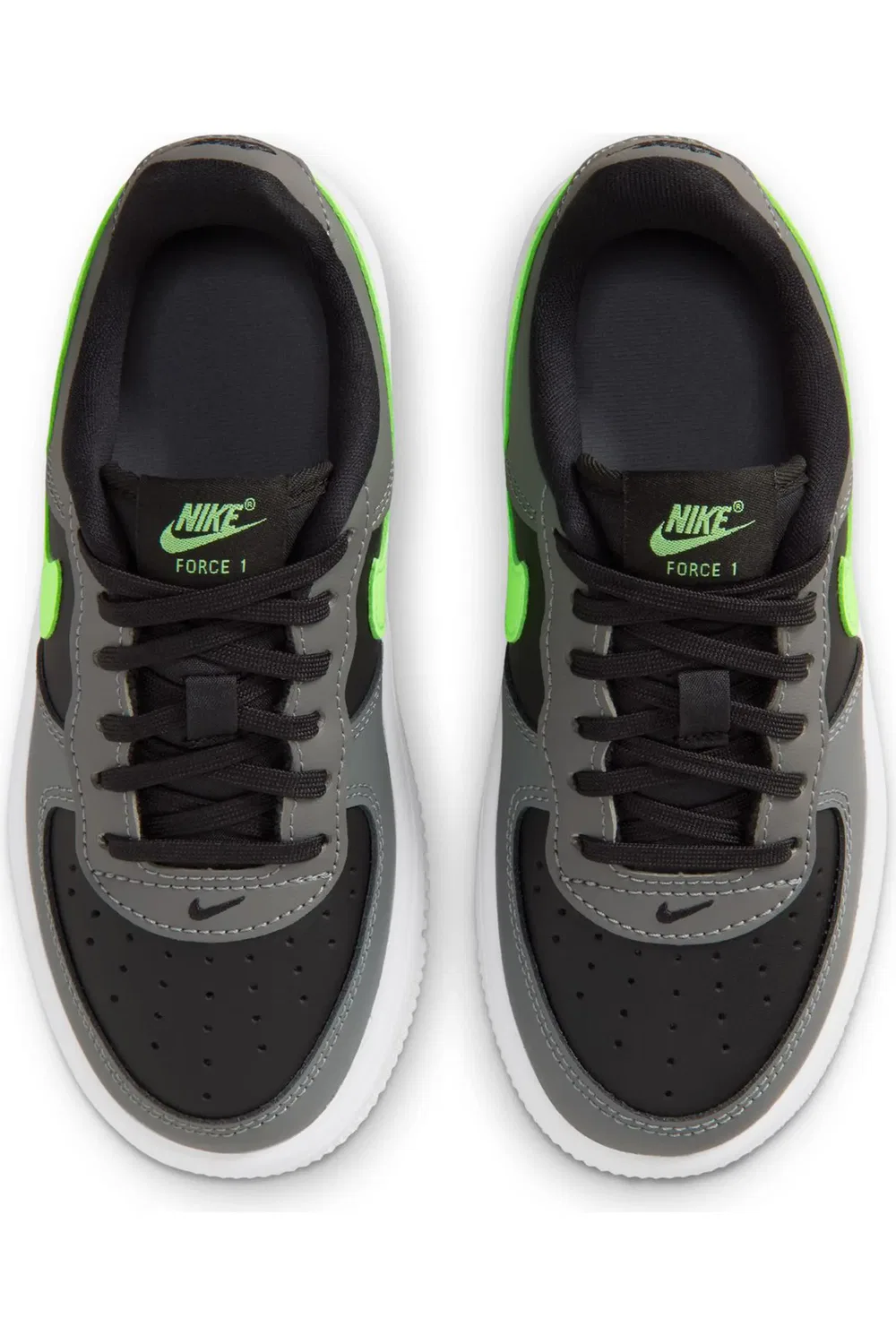 Детские кроссовки баскетбольные Air Force 1 Nike, Black/Lime Blast/Smoke Grey — фото 4