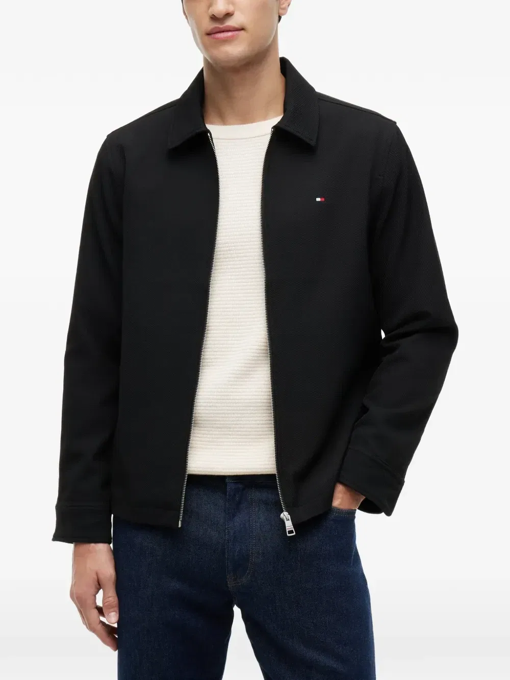 Куртка на молнии с нашивкой-логотипом Tommy Hilfiger, черный — фото 3