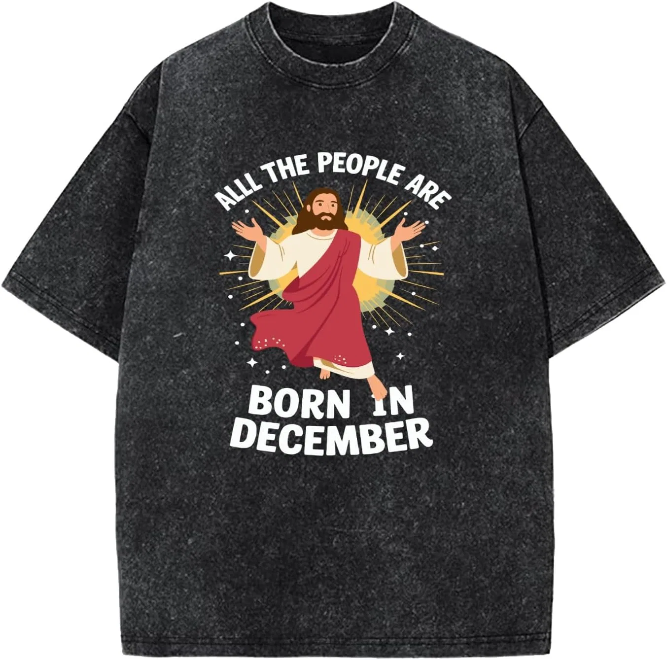 Мужская футболка Christian Christmas Cool People, Wash Black