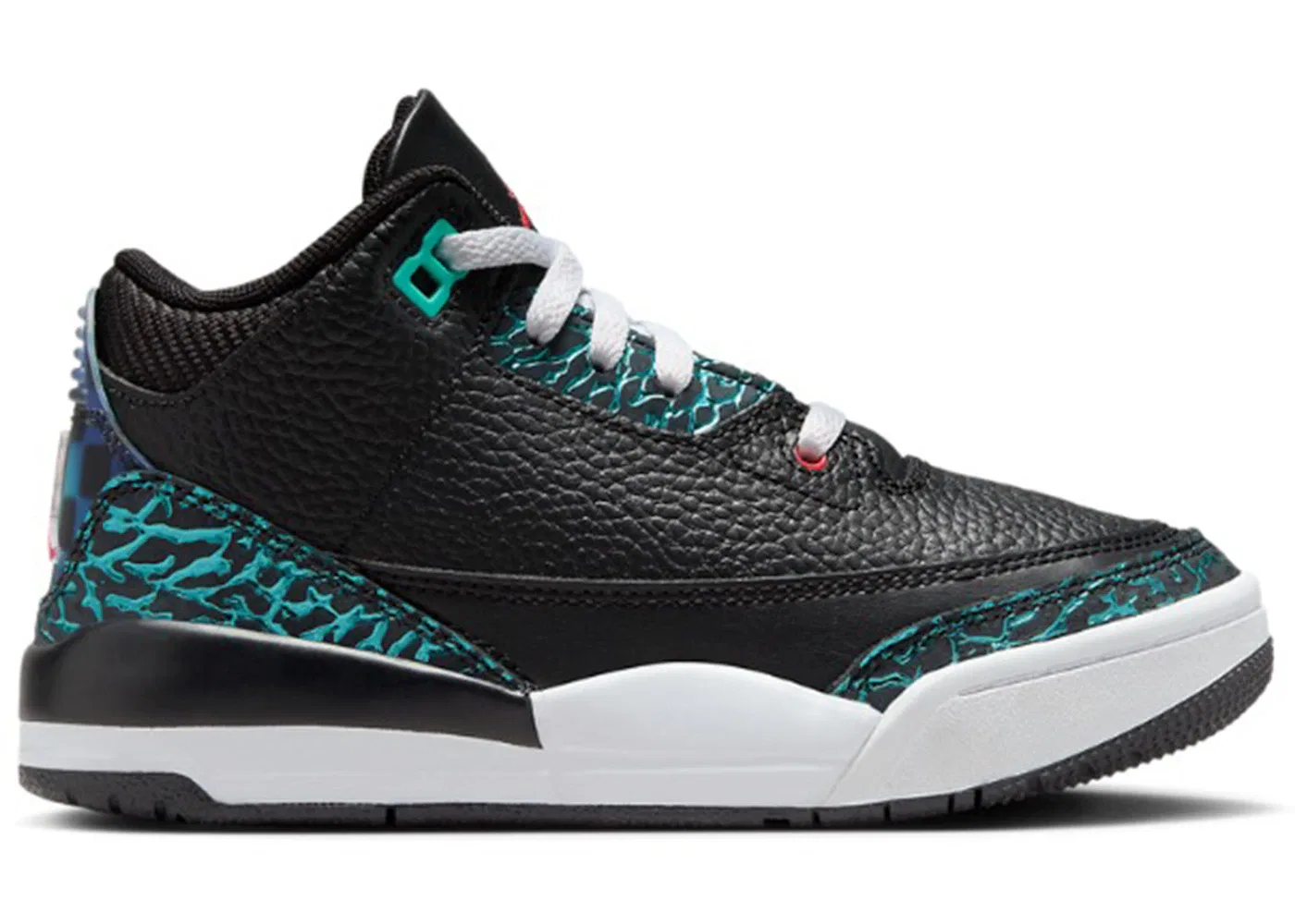 Детские кроссовки Lifestyle для мальчиков с длинным рукавом Jordan 3 Retro SE, Black/Siren Red-Hyper Jade-White