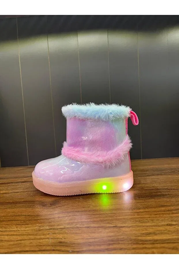 Детские ботинки для девочек с принтом Peli girls' fuchia light feather boots Vicco, Fluoria — фото 2