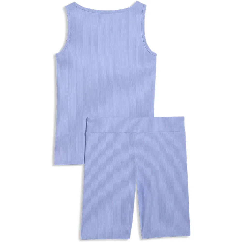 Детский комплект для девочек без рукавов Puma Ess Elevated Rib Tracksuit Puma, Purple — фото 2