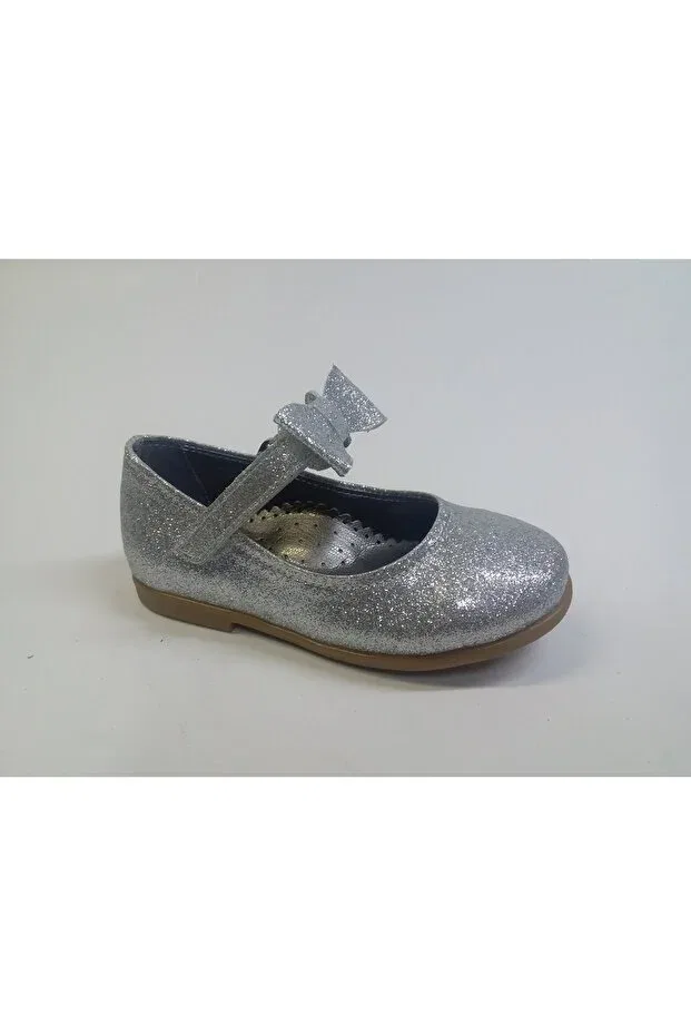 Детские балетки для девочек с ортопедической стелькой Rose Club Kids, Silver Lurex
