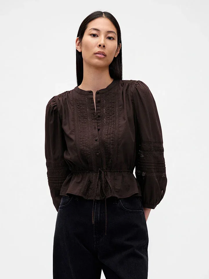 Женская блуза с объемными рукавами GAP, Brown