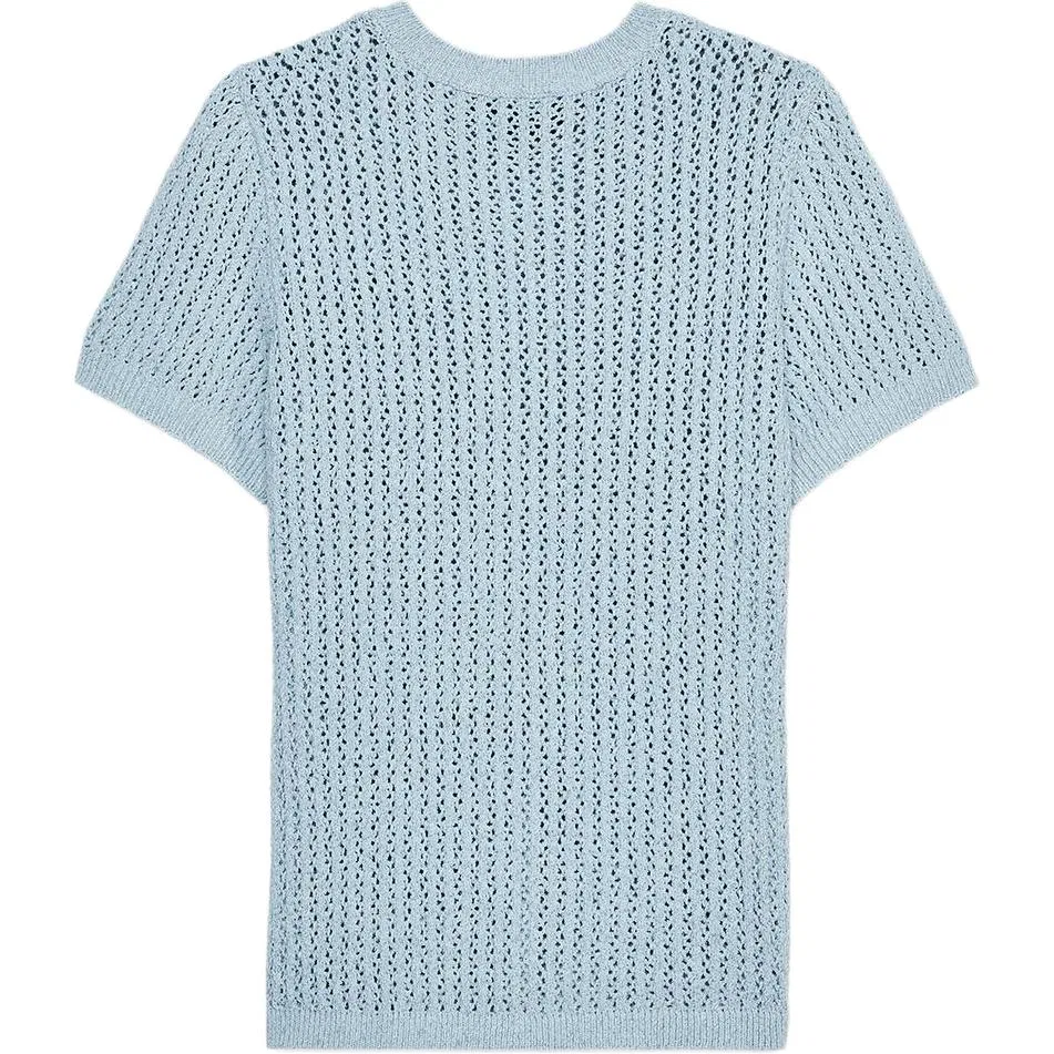 Женский тонкий кардиган с круглым вырезом Blue ZARA, Blue — фото 3