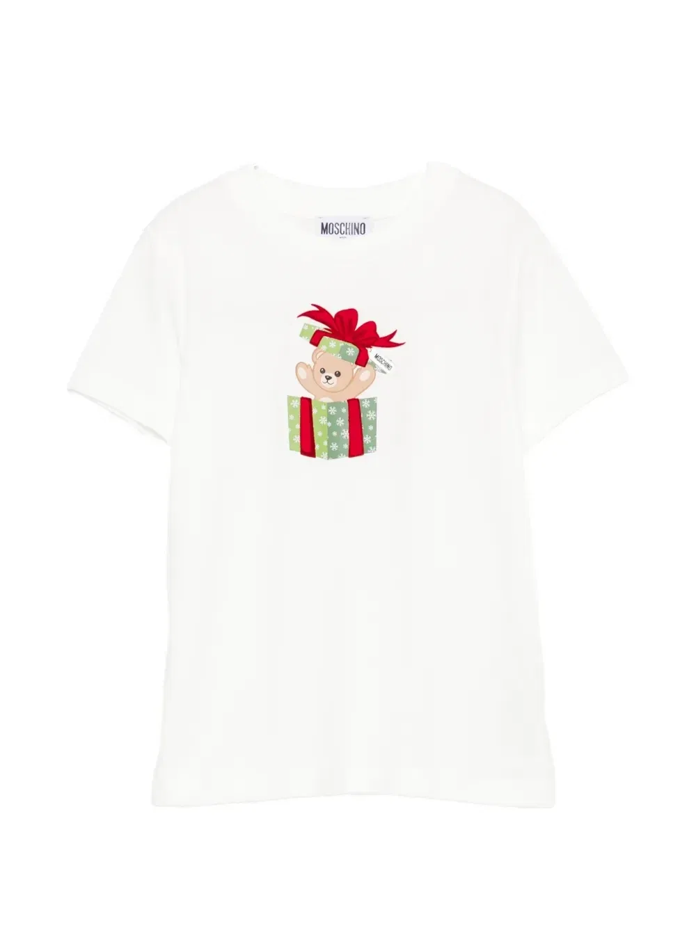 Футболка с принтом "Мишка Тедди" Moschino Kids, белый