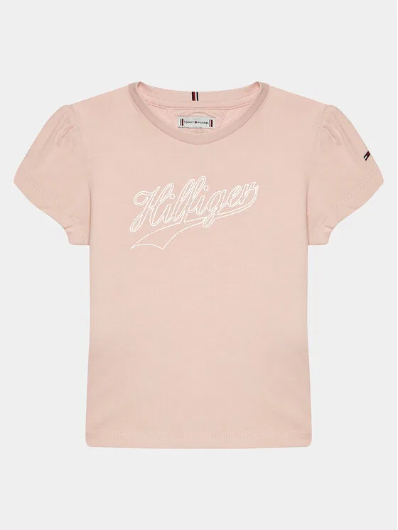 Футболка regular fit Hilfiger Script Tee Tommy Hilfiger, розовый