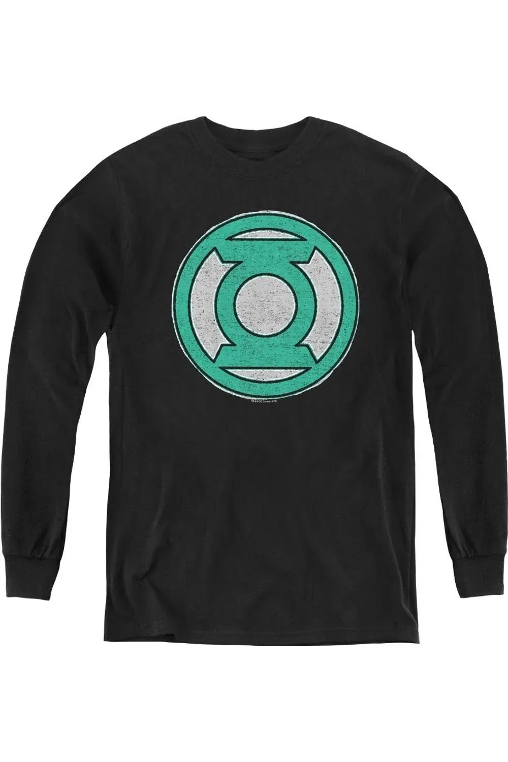 Детский лонгслив с принтом Green Lantern Hand Me Down Gildan, черный