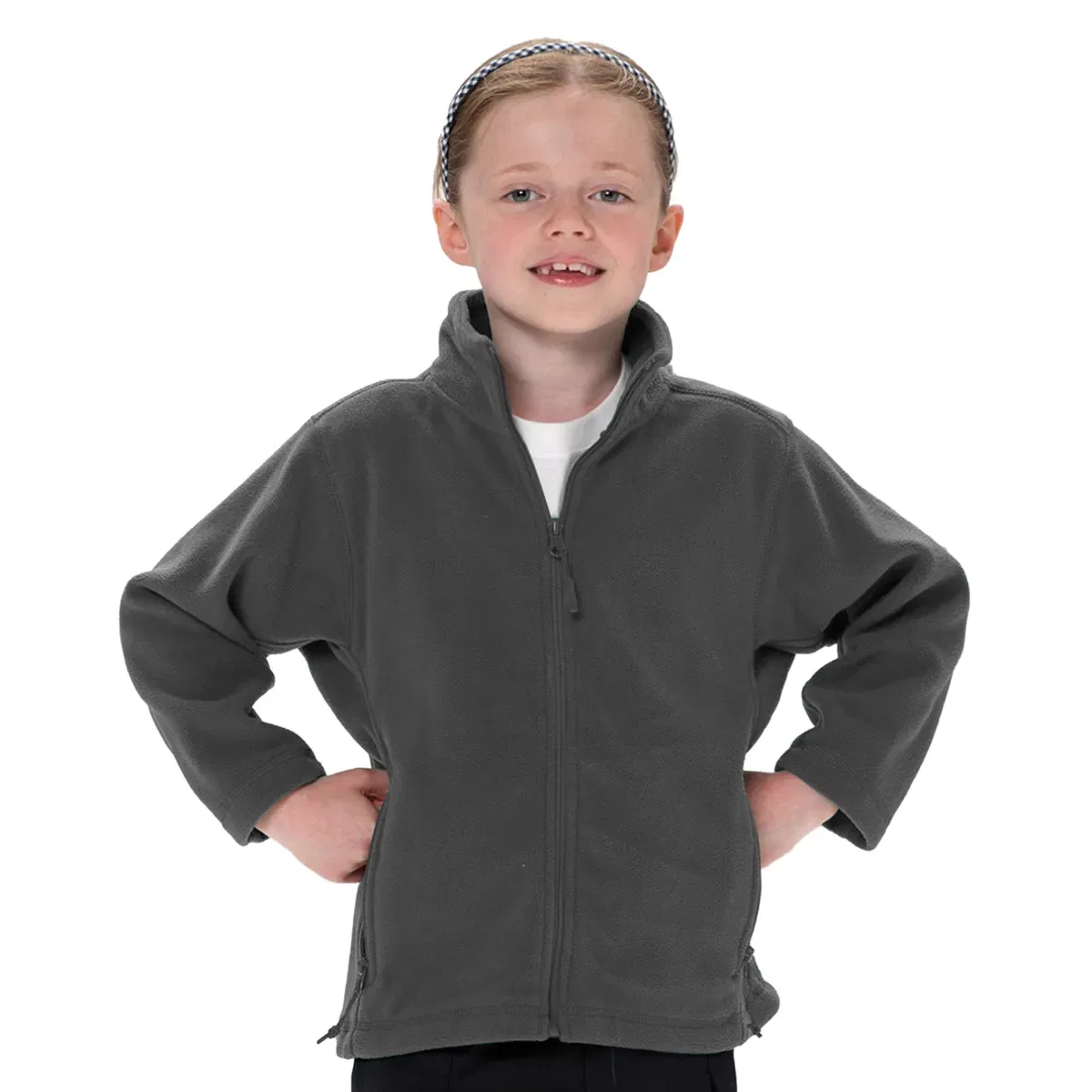Детская куртка-флиска на молнии Jerzees Schoolwear, Black — фото 2