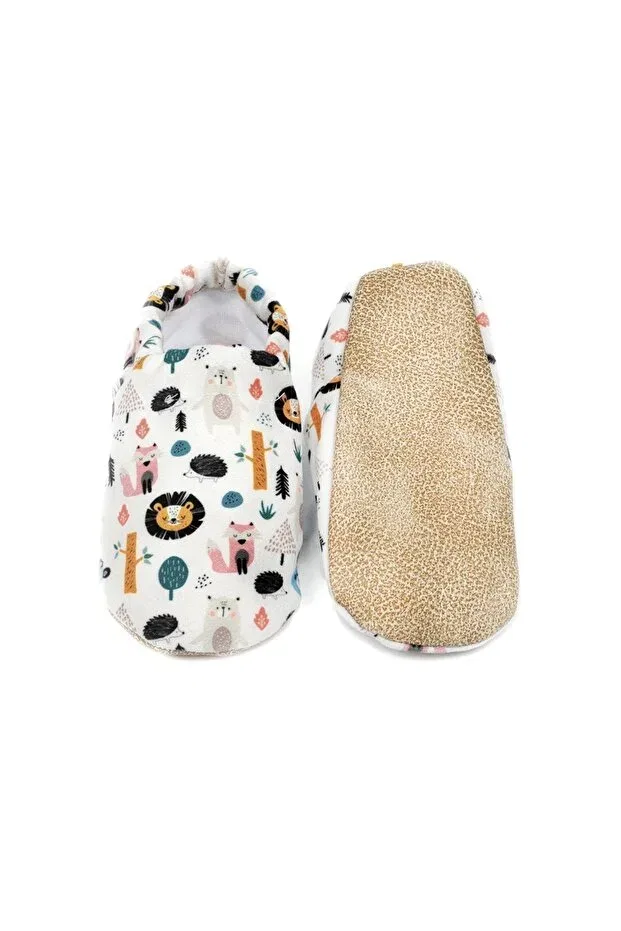 Детские пинетки для новорожденных без шнуровки с принтом Forest animals Bunnybons, Patterned — фото 2