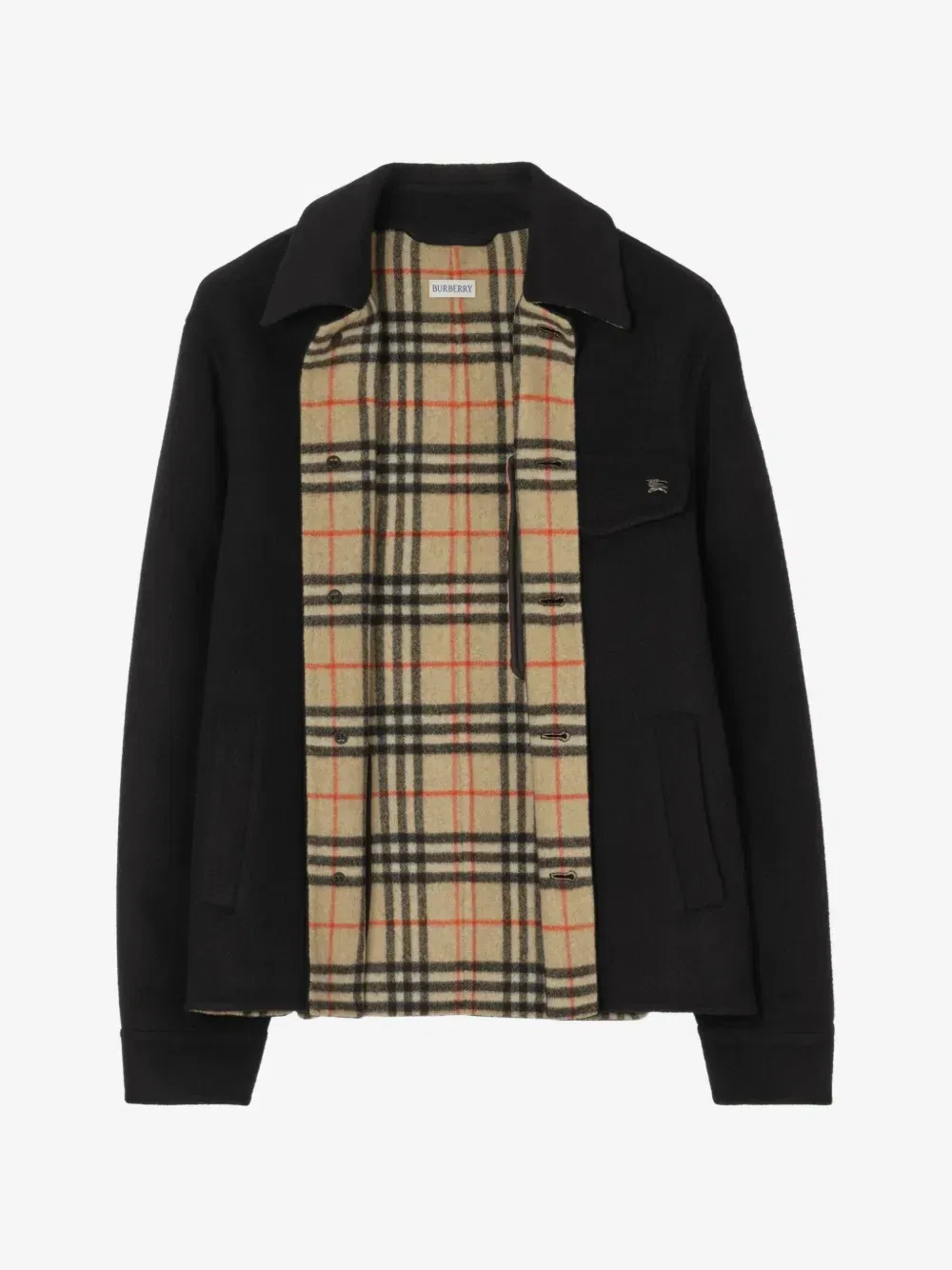 Шерстяная рубашка Thorn BURBERRY, черный — фото 2