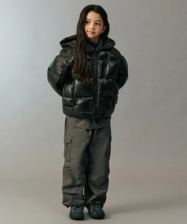 Куртка пуховая короткая с капюшоном, Ripstop, Musinsa Standard Kids, черный