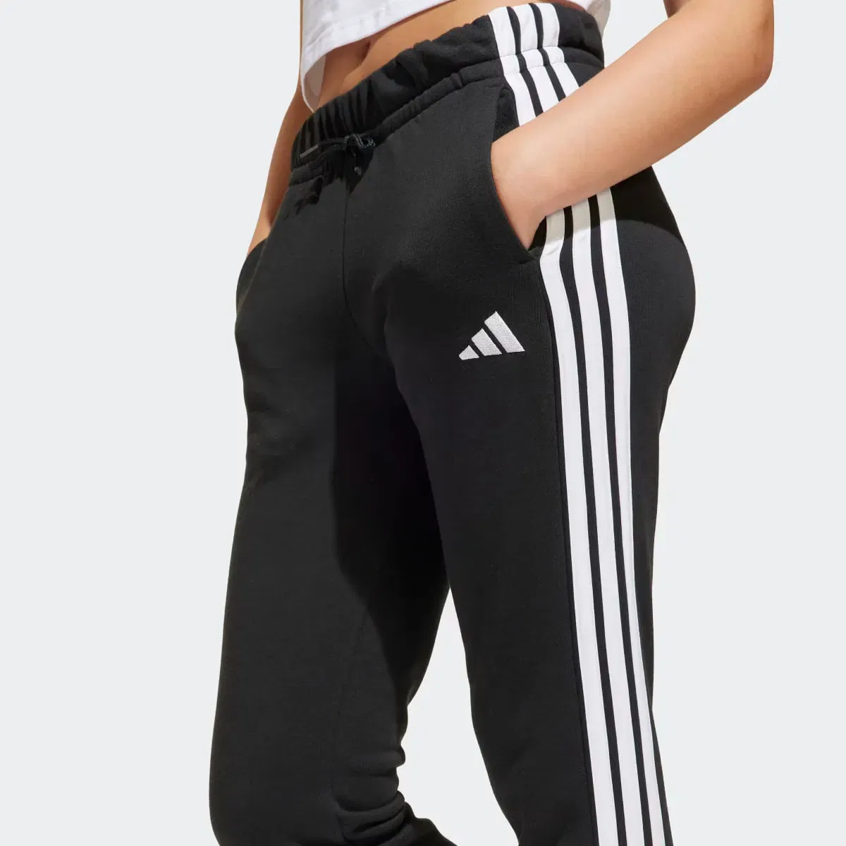 Детские спортивные штаны для девочек с 3 полосками adidas, Negro — фото 4
