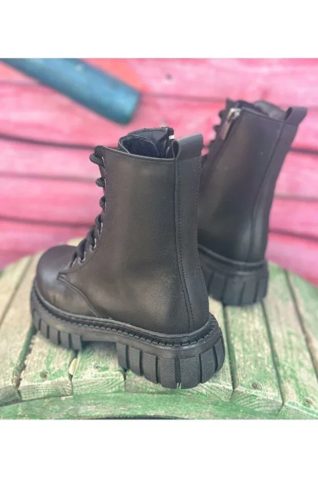 Детские ботинки для девочек на плоском ходу Surpie Shoes, Black — фото 3