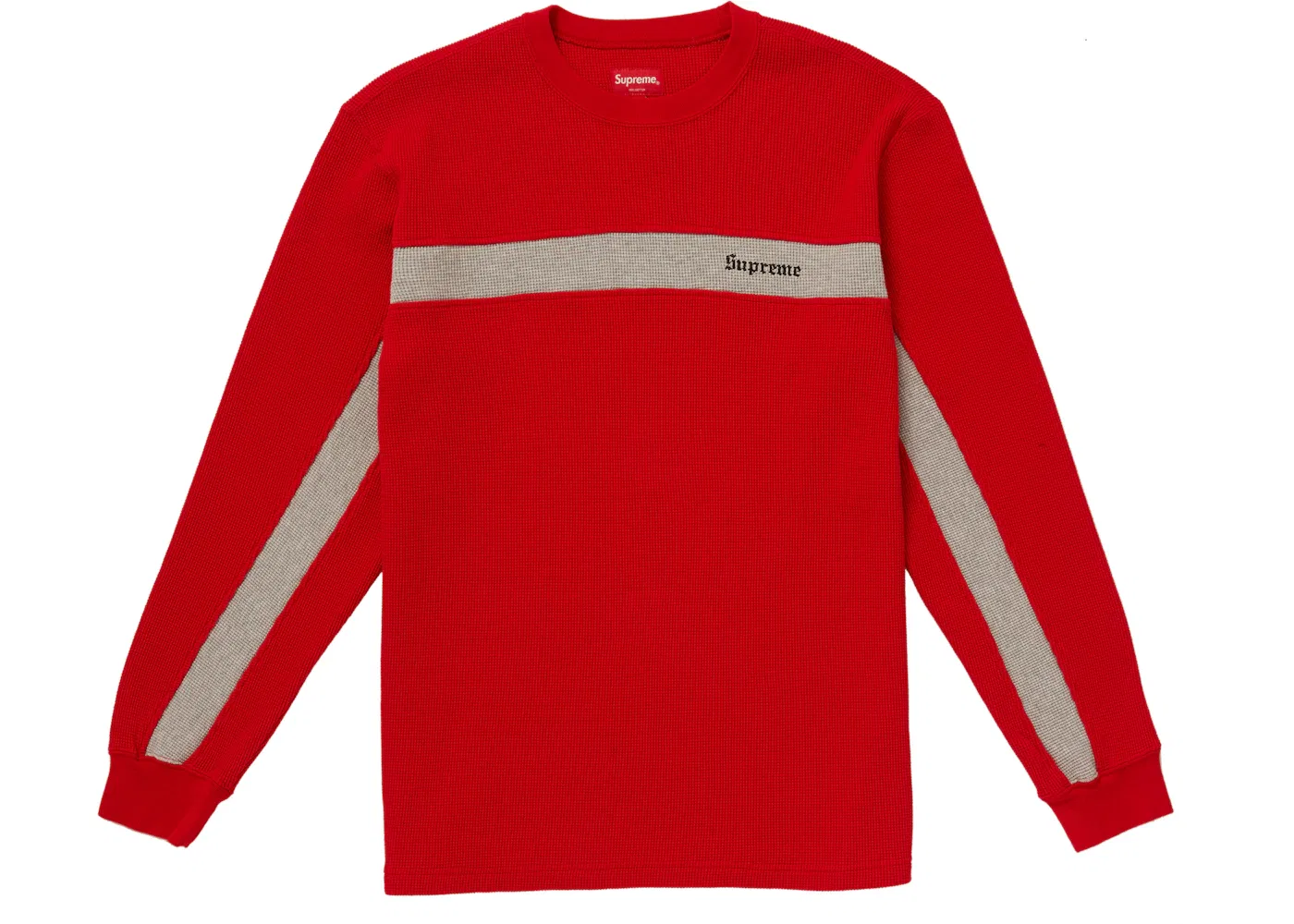 Мужской свитер с принтом Supreme Panel Stripe Waffle Thermal, Red