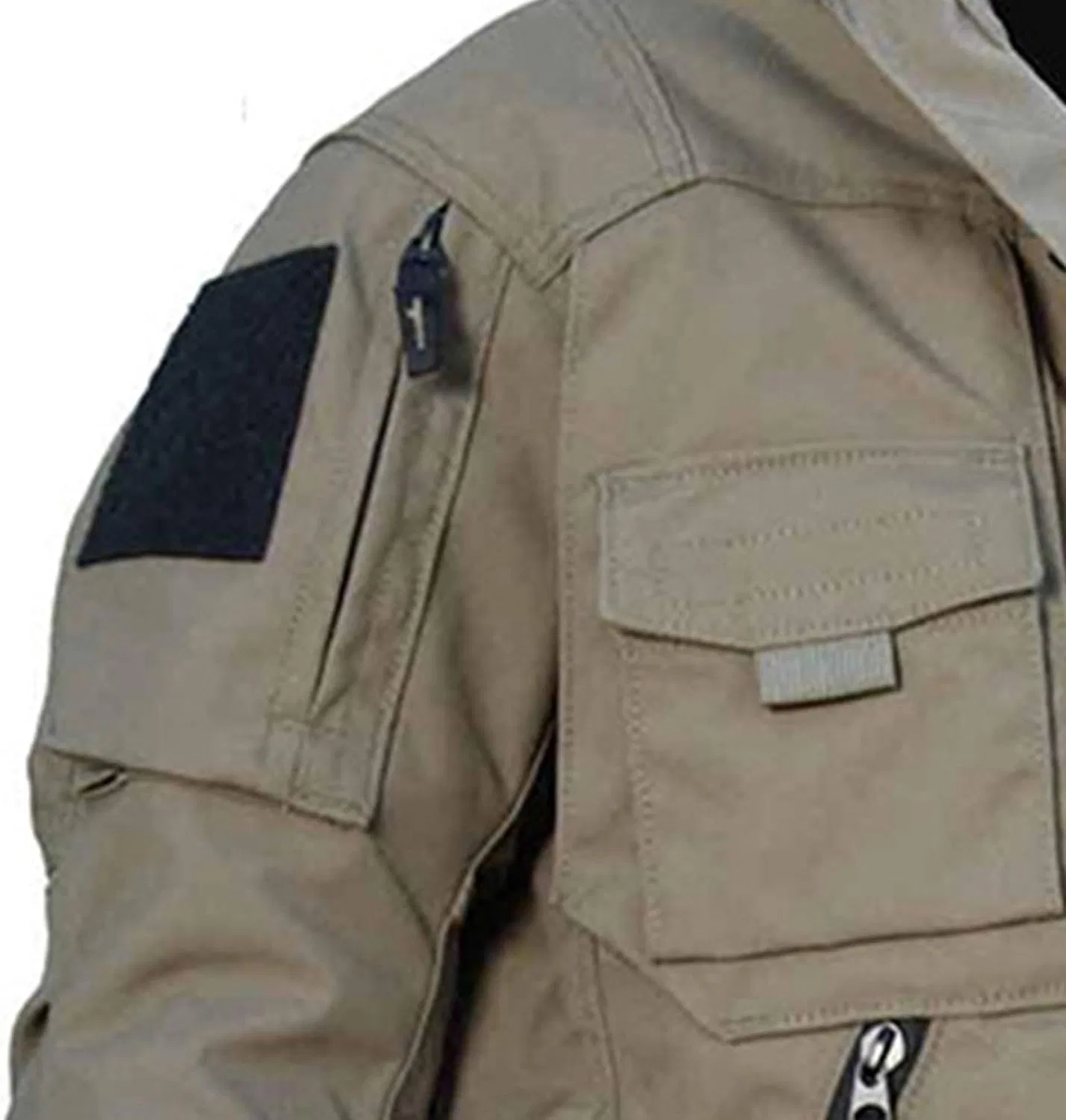 Мужское утепленное пальто с множеством карманов, Military Casual, светлый хаки — фото 2