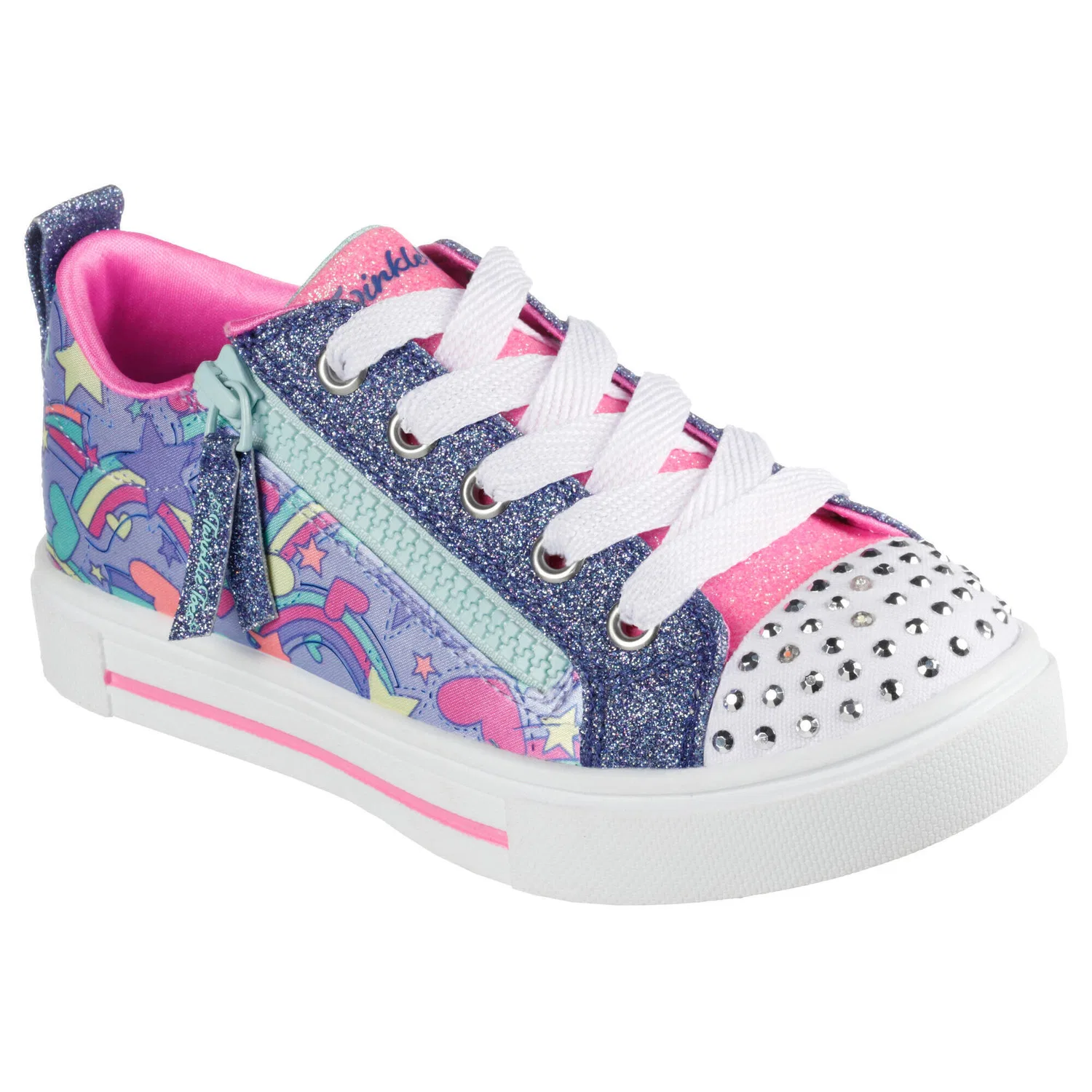 Детские кроссовки с принтом Twinkle Sparks Rainbow Shines Skechers, Blau